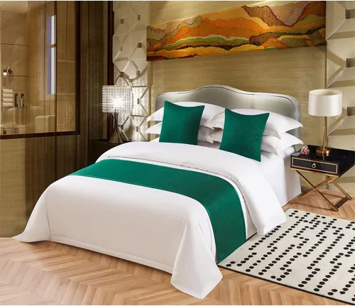 Vista 10 de Bufanda sólida para cama, camino de cama, bufanda de protección para hotel, casa de huéspedes, centros turísticos, dormitorio