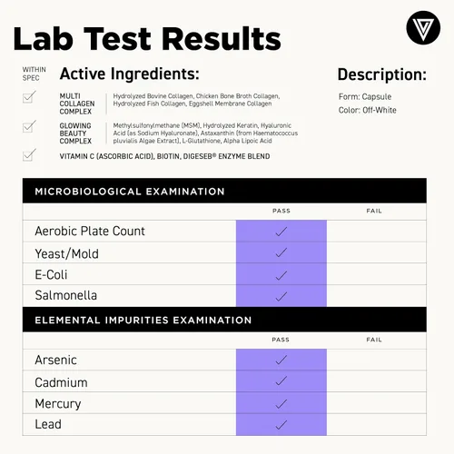 Vista 4 de Vital Vitamins Multi Colágeno para Mujeres y Hombres - Tipo I, II, III, V, X - Alimentado con Pasto, Sin OGM - 150 Cápsulas