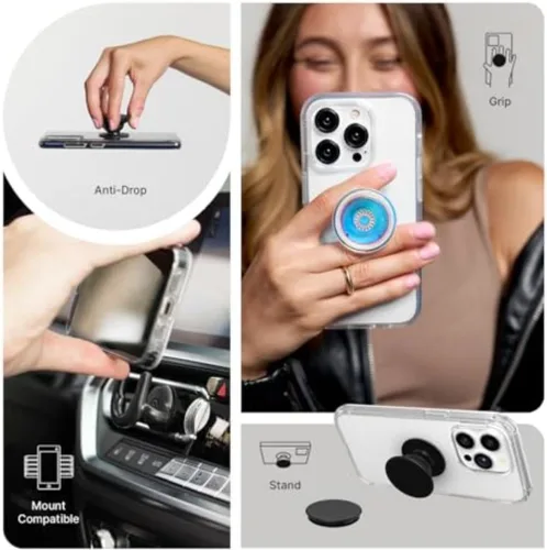 Vista 7 de PopSockets - Agarre para teléfono con soporte expandible, agarre adhesivo, lindo PopSockets - Bee Boho