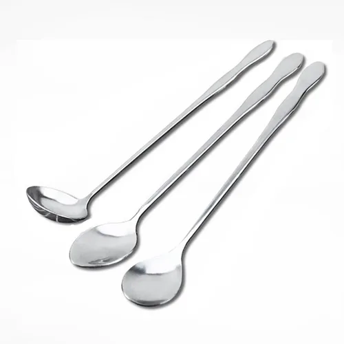 SellerWay Cuchara de mango largo, cucharadita de acero inoxidable helado de 10 pulgadas para mezclar, té, batido, café, 3 formas diferentes
