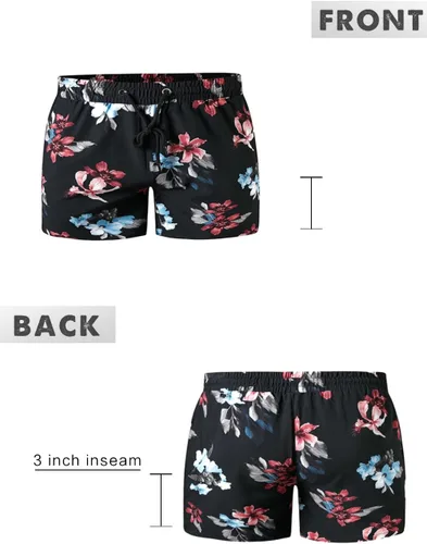 Vista 2 de GINGTTO - Traje de baño para hombre con forro de malla, pantalones cortos de playa