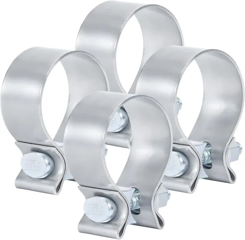 Vista 8 de Abrazadera de escape de 1.75 pulgadas, abrazadera de banda de silenciador de escape estrecha de 1 3/4 pulgadas de acero inoxidable (2 unidades)