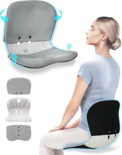 Vista 17 de curble Paquete de 2 sillas ergonómicas de apoyo para la espalda, soporte lumbar para corrección de postura y alivio del dolor de espalda