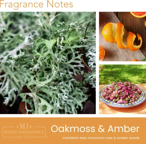 Vista 2 de Manly Indulgence Oakmoss & Amber - Velas perfumadas para hombres, 2 mechas, cera de mezcla de soja de alta calidad de 15 onzas, quema 60 horas