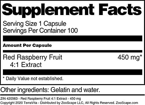 Vista 3 de TerraVita Extracto 41 de Fruta de Frambuesa Roja - 450 mg (100 Cápsulas, ZIN 420563) - Paquete de 2