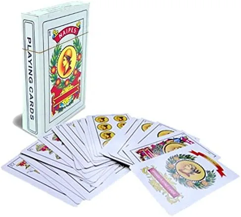 Cartas de juego - Baraja completa con 50 cartas - Cartas revestidas de plástico liso - Diseño tradicional bellamente artístico