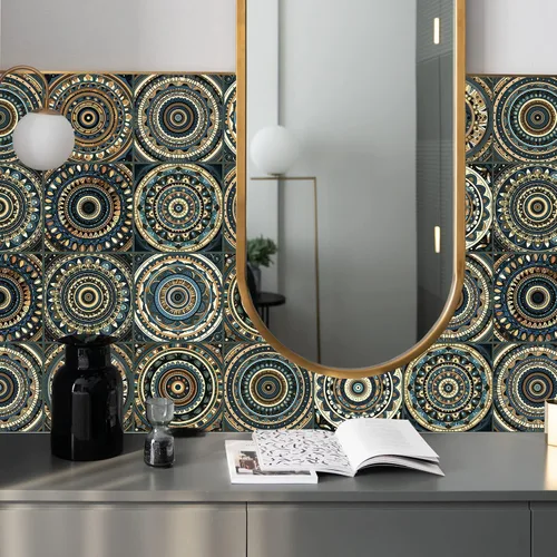 Vista 59 de Alwayspon Adhesivo para azulejos de pared moriscos para despegar y pegar, calcomanías de vinilo autoadhesivas para azulejos de cocina y baño, 4 x 4