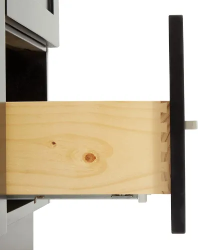 Vista 12 de ARIEL Tocador de baño negro de 55", encimera de cuarzo blanco puro con borde de 1.5" y salpicadero, lavabo rectangular, 2 puertas de cierre suave, 4