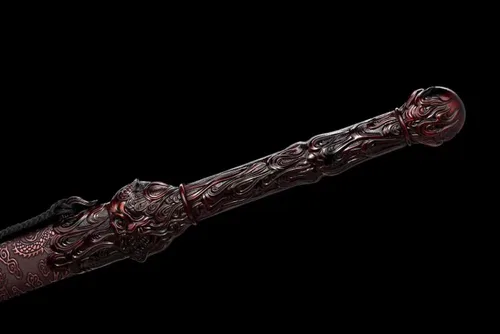 Vista 6 de LOONGSWORD Espada china, espadas Tang Dao real, espada táctica (hoja roja de acero de alto carbono forjado, accesorios de aleación)
