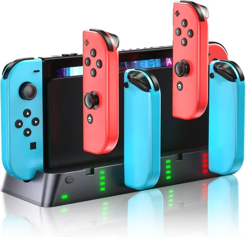 Estación de carga para consola de juegos PSP compatible con Nintendo Switch y modelo OLED Joy-con, estación de carga para cargar 6 joycons