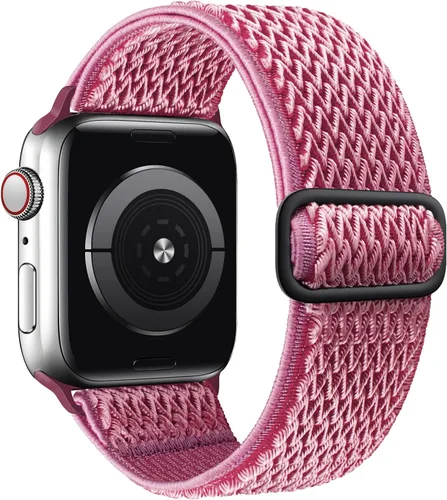 Vista 18 de Stretchy Braided Solo Loop Compatible for Apple Watch Band 38mm 40mm 41mm 42mm 44mm 45mm 46mm 49mm Adjustable Elastic Nylon for iWatch Series 11 10