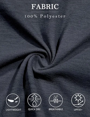 Vista 6 de Little Donkey Andy Camisetas UPF50+ para mujer, con cremallera de 14, manga larga, sin botones, de secado rápido, ligeras, para golf, senderismo