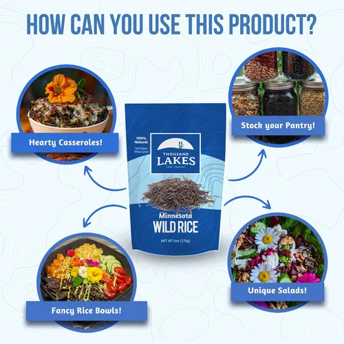 Vista 2 de Thousand Lakes Arroz Silvestre Cultivado en Minnesota – A Granel – 5 Libras 100% Completamente Natural