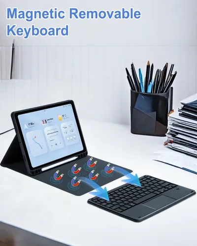 Vista 7 de MePadKey Funda de teclado Touchpad para tableta Samsung Galaxy Tab S10 Lite/S10 FE/S9 FE 10.9 pulgadas/S9 11 pulgadas 2025/2023, retroiluminación