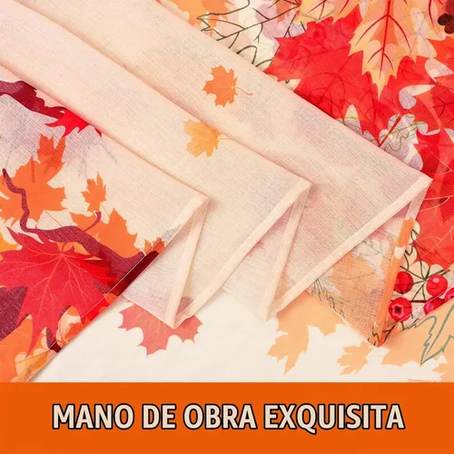 Vista 5 de FRAMICS - Cortinas traslúcidas de otoño para sala de estar, cortina de hojas de arce que caen, 2 paneles, cortinas de gasa semitransparentes