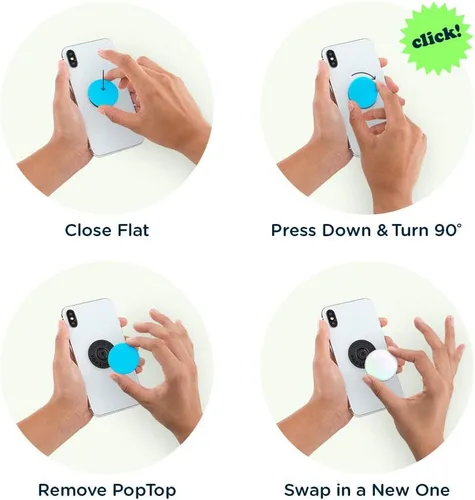 Vista 6 de PopSockets PopTop (solo parte superior. La base se vende por separado) Parte superior intercambiable para base de agarre de teléfono PopSockets