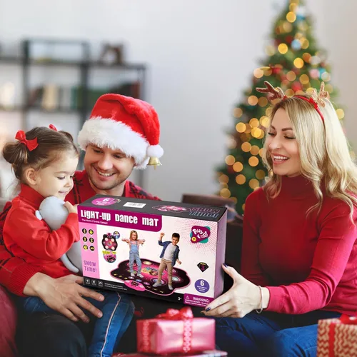 Vista 8 de Alfombra de baile electrónica para niños de 3 a 12 años, almohadilla de baile con 6 botones iluminados y Bluetooth inalámbrico, 5 modos de juego