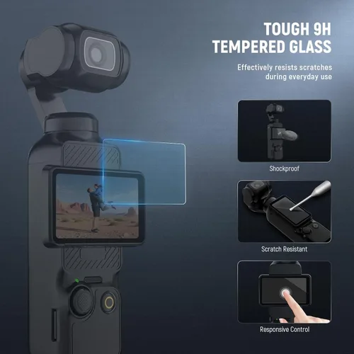 Vista 3 de NEEWER Kit de protectores de pantalla Pocket 4 y 3 (paquete de 2) compatible con DJI Osmo Pocket 4 y 3 Creator Combo Accesorios, 9H HD anti arañazos