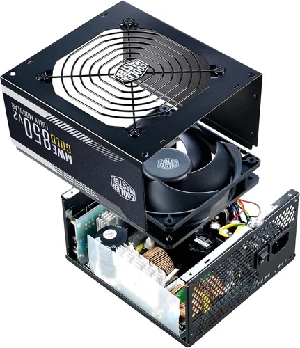 Vista 14 de Cooler Master MWE Gold 850 V2 PSU Full Modular, 850W, 80+ Gold, Diseñado para Nvidia RTX 5080 AMD RX 9070 XT, 2 Conectores EPS, Ventilador HDB