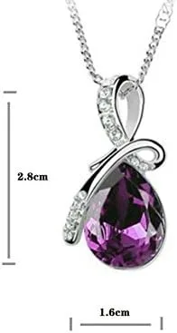 Vista 2 de KATGI Collar con colgante de cristal austríaco con forma de ángel y lágrima