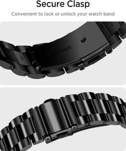 Vista 5 de Miimall Metal Band Compatible for Garmin Lily 1/2 Active Bands for Women, Lightweight, Slim Luxury Stainless Steel Replacement Strap Bracelet