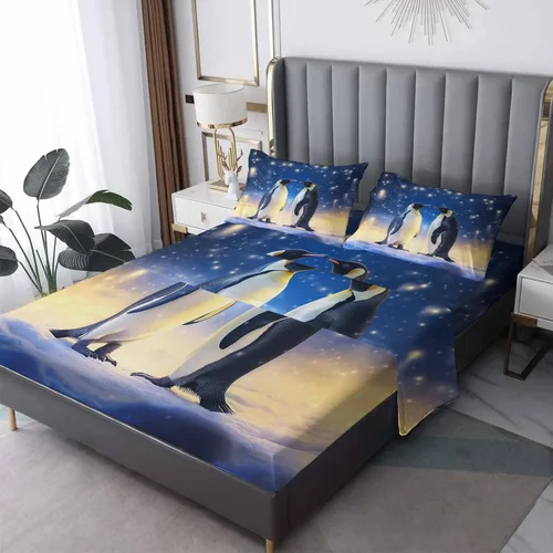 Vista 20 de Juego de sábanas de tamaño King – Sábanas de cama y fundas de almohada de mármol, sábanas y fundas de almohada moradas y doradas, microfibra suave