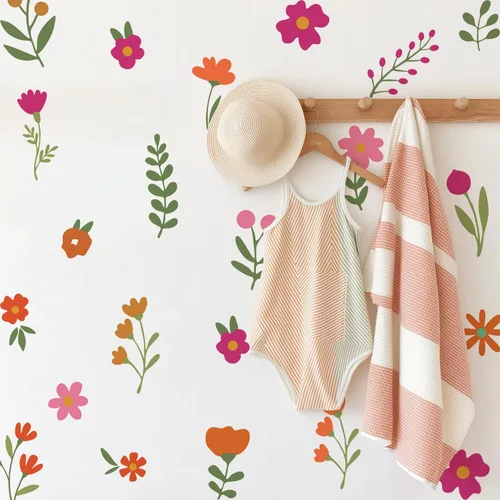 Vista 10 de QUCHENG Vinilos de Pared Boho para Dormitorio de Niñas, Calcomanías Extraíbles para Guardería, Decoración de Habitación para Niños, Murales