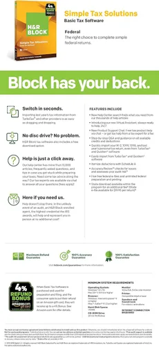 Vista 3 de [Versión antigua] H&R Block Tax Software Basic 2019 [Exclusivo de Amazon] [Descarga Mac]