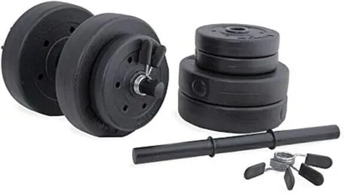 Vista 3 de Cap Barbell Juego de mancuernas de cemento de 40 libras (negro)