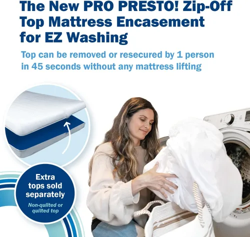 Vista 2 de CleanRest PRO Presto! Funda de colchón con cremallera para EZ Washing, tamaño individual, protector de colchón impermeable, a prueba de chinches