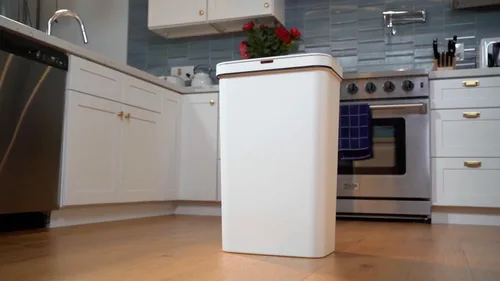 Vista 12 de SIMPLI-MAGIC 79502 Cubo de basura rectangular con sensor sin contacto de 13 galones, perfecto para el hogar, cocina, oficina, color blanco