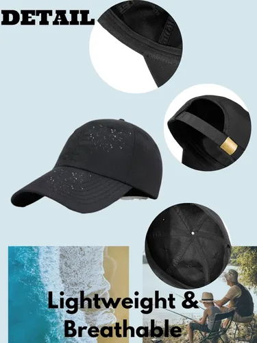 Vista 8 de FASHIXD Gorra de béisbol impermeable unisex para exteriores, sombrero de sol de secado rápido All Senson