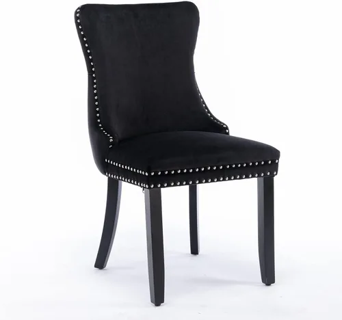 Vista 4 de Wing-Back Dining Chairs Set of 2 with Backstitching Nailhead Trim and Solid Wood Legs, American Design Upholstered Chair for Dining Room Table &