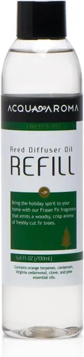 Acqua Aroma Fraser - Recambio de aceite para difusor de varillas de abeto, 6.8 onzas líquidas (6.8 fl oz), contiene aceites esenciales. Aroma