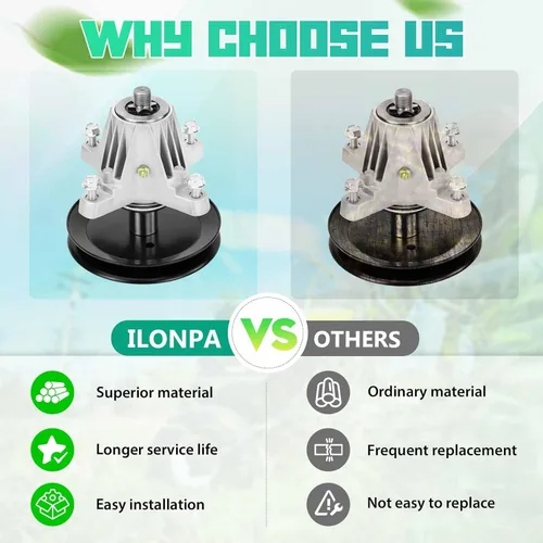 Vista 6 de Kit de correa tensora de husillo de hoja de cubierta para MTD Cub Cadet Craftsman 42 pulgadas XT1 LT42 T8000 XT2 LX42 618-06976 618-06976A 918-06976