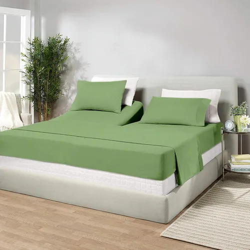 Vista 46 de Juego de sábanas de algodón de 600 hilos tamaño Queen dividido para base de cama ajustable, juego de sábanas de 4 piezas con bolsillo profundo