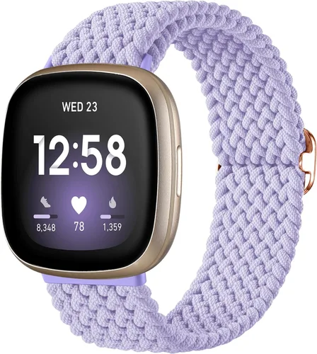 Vista 16 de Maledan Banda elástica trenzada compatible con Fitbit Sense/Versa 3/4 y Sense 2, correa elástica suave para reloj inteligente, accesorio