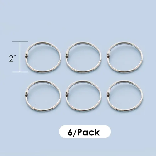 Vista 2 de BAZIC - Anillo para carpeta de hojas sueltas de 2 pulgadas, anillos de libros, anillo de metal de acero chapado en níquel para tarjetas flash