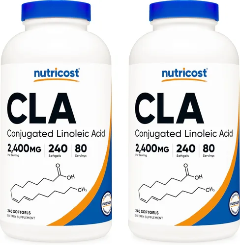 Vista 8 de Nutricost CLA (Ácido Linoleico Conjugado) 2,400mg, 120 Cápsulas Blandas - Sin Gluten, Sin OGM, 800mg Por Cápsula Blanda
