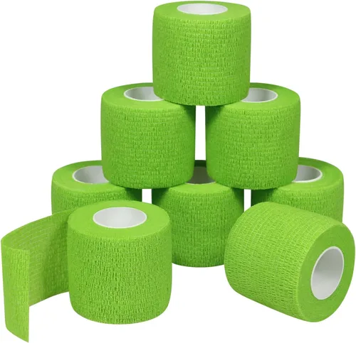 Vista 18 de Vendajes autoadherentes para deportes, esguince, hinchazón y dolor en muñeca y tobillo, 8 unidades, 2 pulgadas x 14.7 pies (negro)