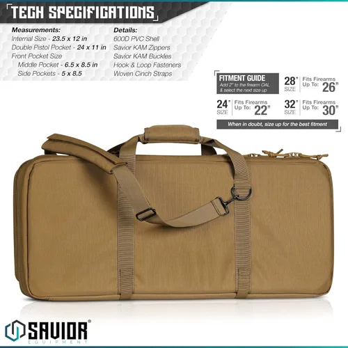 Vista 2 de Savior Equipment American Classic Shorty Tactical Funda Táctica Doble para Armas Cortas Bolsa para Pistola, Bolsillos Delanteros Espaciosos, Correa