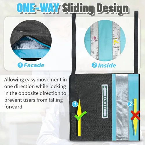 Vista 5 de One Way Transfer Support Seat Cushion with Handles - Non-Slip Fall Prevention Pad for Elderly/Disabled Use on Wheelchairs, Chairs, Beds, and More
