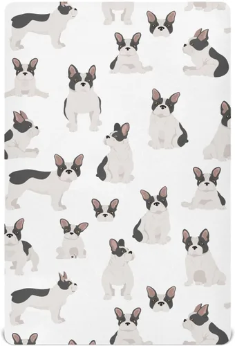 Vista 27 de English Bulldog - Sábanas transpirables para colchón de cuna, suaves y transpirables de 39 x 27 x 5 pulgadas Color: 12