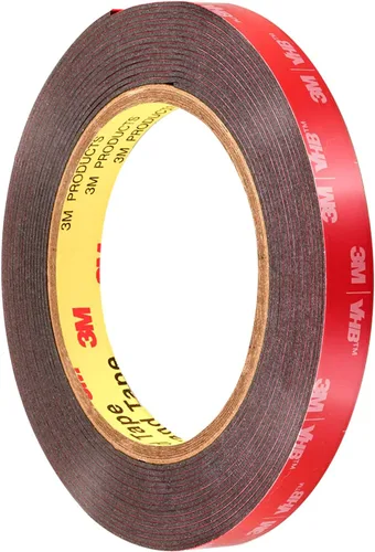 Cinta adhesiva 5952 doble cara VHB 3M de 1/2 pulgadas (12 mm) x 15 pies para montaje automotor en gris de alta adherencia de grado industrial, gris
