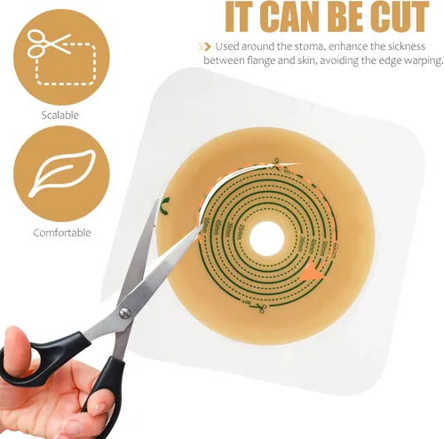 Vista 2 de EXCEART Oblea adhesiva de barrera de piel para sistema de bolsa bolsas ostomía anillo barrera de colostomía 5 unids