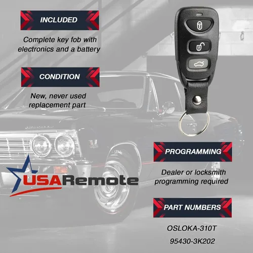 Vista 3 de Control remoto de entrada sin llave para Hyundai Sonata 2011-2015 (OSLOKA-950T)