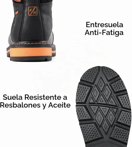 Vista 8 de SUREWAY Men's 6 Inch Waterproof Soft/Composite Toe Leather Work Boots Puntera Compuesta Impermeable Negro