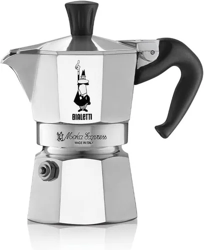 Vista 4 de Bialetti Moka Express Cafetera de espresso con filtro sobre mesada, Plateado