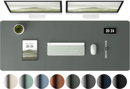 Vista 40 de Aothia Protector de Escritorio de Cuero - Alfombrilla Grande para Ratón, Alfombrilla de Oficina, Secante de Cuero PU Antideslizante, Almohadilla