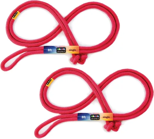 Vista 8 de Just Jump It Paquete de 2 cuerdas de saltar de 8 pies – Equipo de ejercicio activo para jóvenes al aire libre – Accesorios de gimnasio de nailon